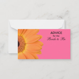 Orange & Pink Gerber Daisy Advice for the Bride Card