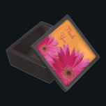 Orange Pink Gerber Daisy Wedding Gift Box<br><div class="desc">Pretty hot pink and bright orange gerbera daisy gift box for saying thank you to your friends for being your bridesmaid and/or maid of honour at your wedding. This box can be used as a trinket box that your friends can keep as a keepsake of your wedding. You can even...</div>