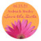 Orange Pink Gerbera Daisy Save the Date Sticker