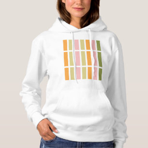 Orange Pink Gold and Green Stripes Hoodie