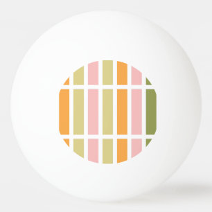 Orange Pink Gold and Green Stripes Ping Pong Ball
