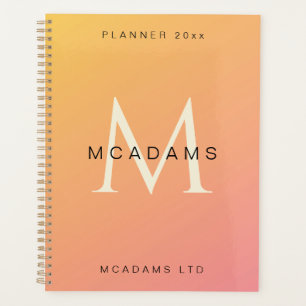 Orange Pink Gradient Personalised Business Planner