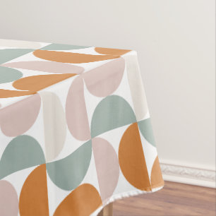 Orange Pink Green Modern Geometric Tablecloth