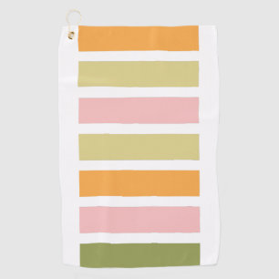 Orange Pink Green Tan Hues Golf Towel