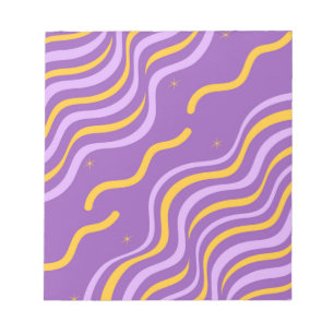 Orange Pink Groovy Stripe Minimalist Spring Summer Notepad