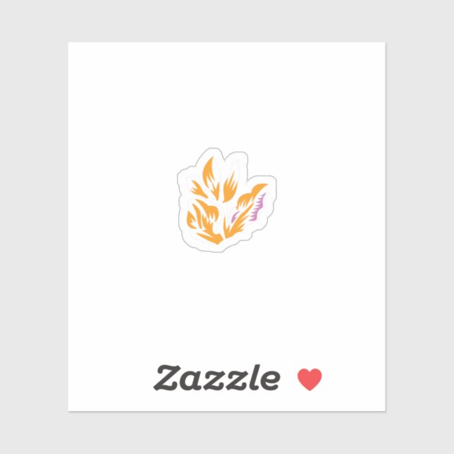 orange, pink illustration Custom-Cut Vinyl Sticker (Sheet)