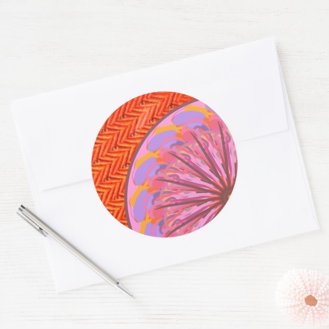 Orange & Pink Mandala Envelope Stickers (Envelope)