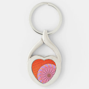 Orange & Pink Mandala Keychain