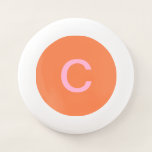 Orange Pink Monogram Initial Modern Custom Colour  Wham-O Frisbee<br><div class="desc">Designed with custom monogram initial text template in pink orange colours! You can change the colours and initials as you want! Makes a great gift or party favour for birthdays,  weddings,  bridal showers,  bachelorette party and more!</div>