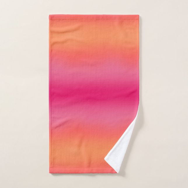 Orange Pink Ombré Hand Towel (Hand Towel)