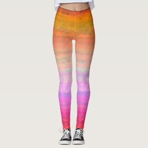 Orange Pink Ombre Leggings