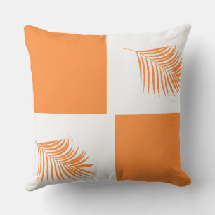 Orange Pink Palm Tree Custom Color Tropical Art Cushion