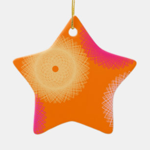 orange & pink pop colour ceramic tree decoration