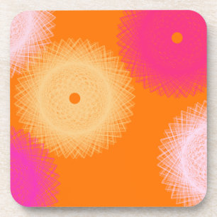 orange & pink pop colour coaster
