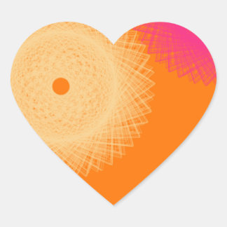 orange & pink pop colour heart sticker