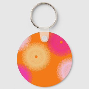 orange & pink pop colour key ring