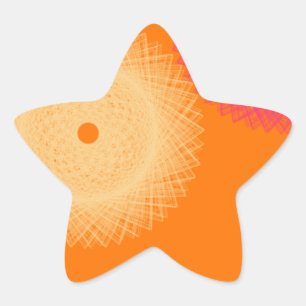 orange & pink pop colour star sticker