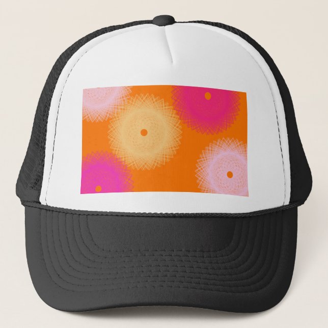 orange & pink pop colour trucker hat (Front)