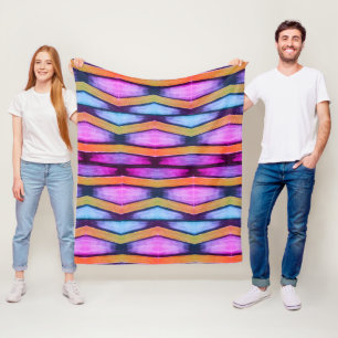 Orange, pink, purple and blue Chevron Fleece Blanket