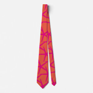 Orange Pink Starfish Nautical Beach Style Colourfu Tie