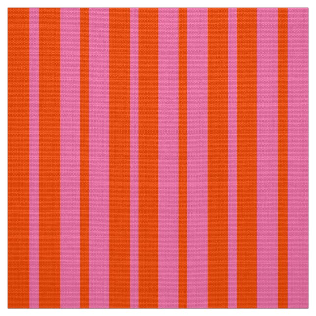 Orange Pink Stylish Stripes Pattern Design  Fabric (Swatch)