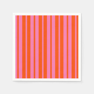 Orange Pink Stylish Stripes Pattern Design Napkin