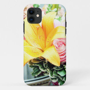 orange pink wedding flowers star lily rose Case-Mate iPhone case