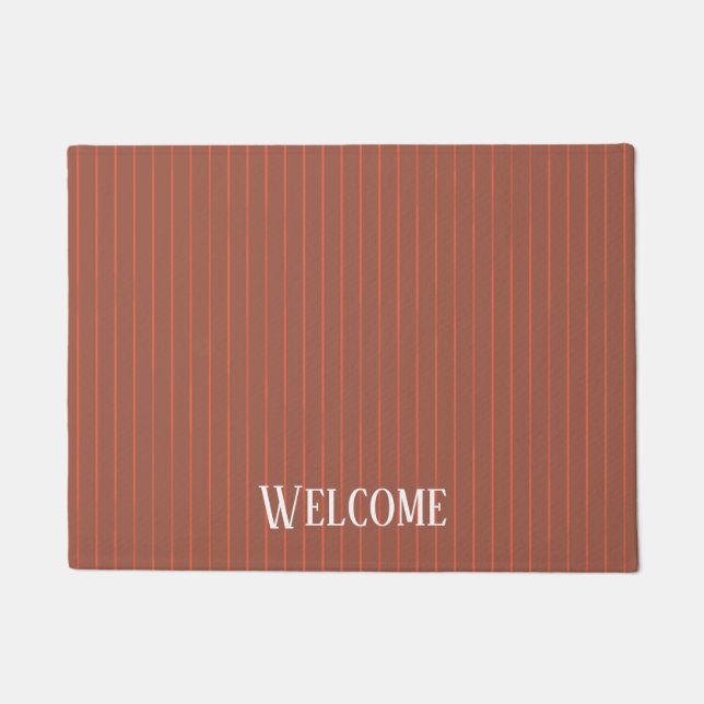Orange pinstripes doormat (Front)