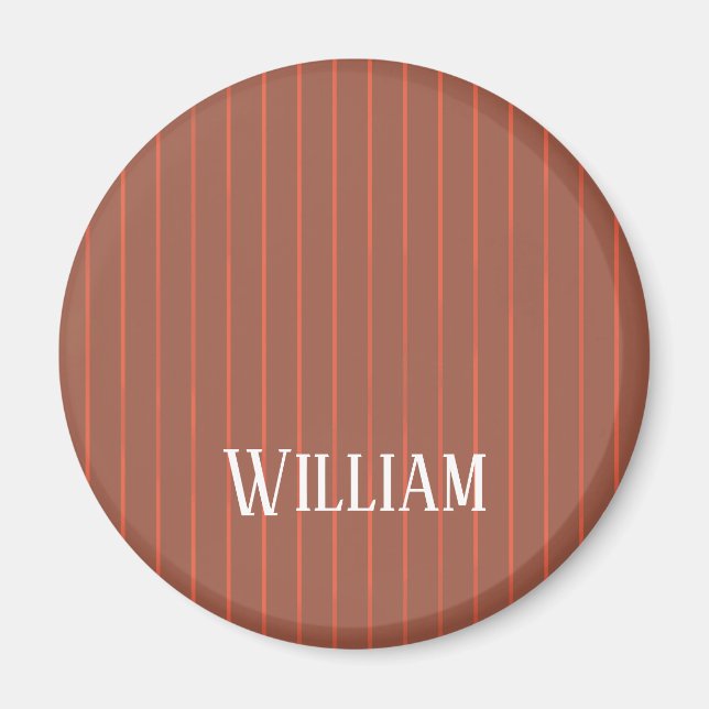 Orange pinstripes magnet (Front)