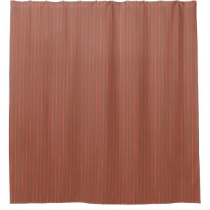 Orange pinstripes shower curtain