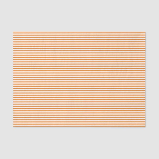 Orange Pinstripes Stripes Tissue Paper (Front)
