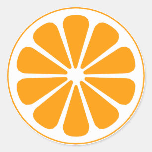 orange pinwheel classic round sticker