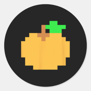 Orange Pixel 8-bit Arcade Video Game Matching Cost Classic Round Sticker