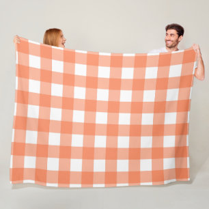 Orange Plaid 60x80 Fleece Blanket