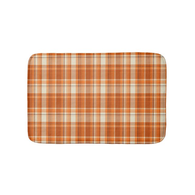 Orange plaid bath mat (Front)