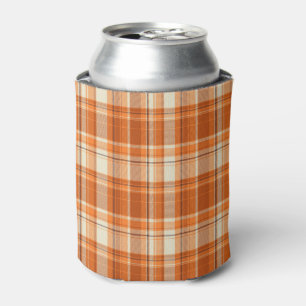Orange plaid can cooler