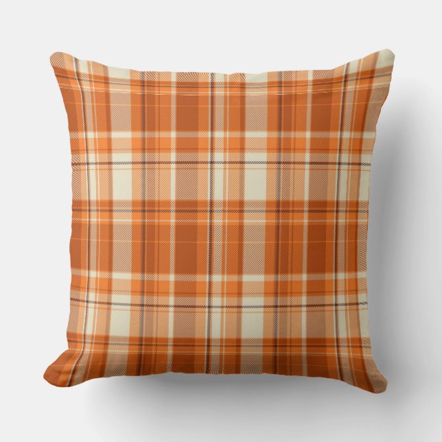 Orange plaid cushion (Front)