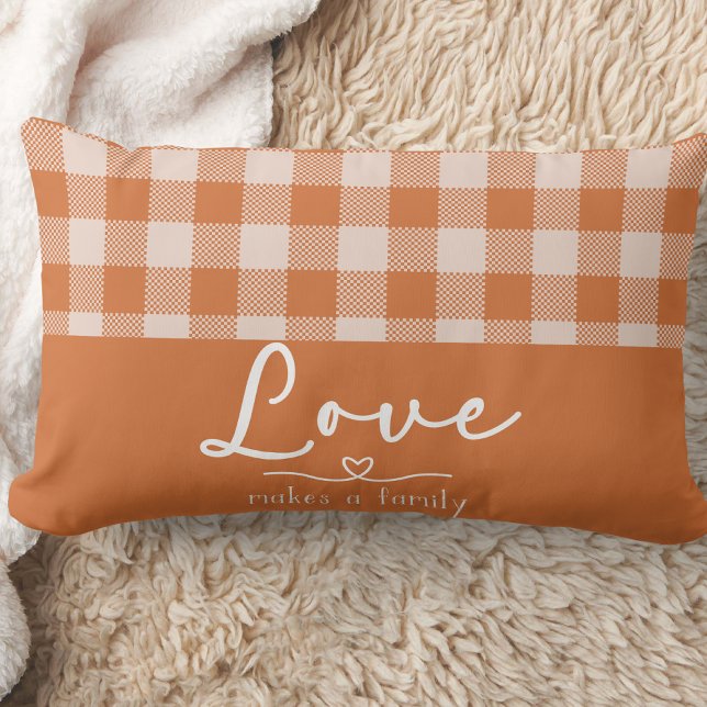 Orange Plaid Farmhouse  Lumbar Cushion (Creator Uploaded)