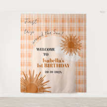 Orange Plaid First Trip Around The Sun Birthday