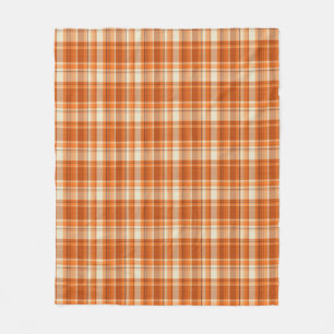 Orange plaid fleece blanket