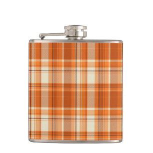 Orange plaid hip flask