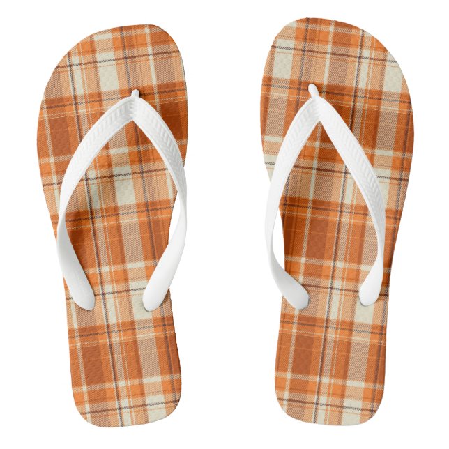 Orange plaid jandals (Footbed)