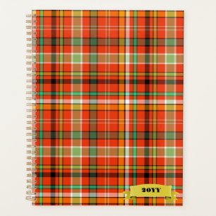 Orange Plaid Personalized Day Planner