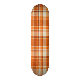 Orange plaid skateboard