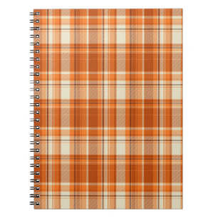 Orange plaid spiral notebook