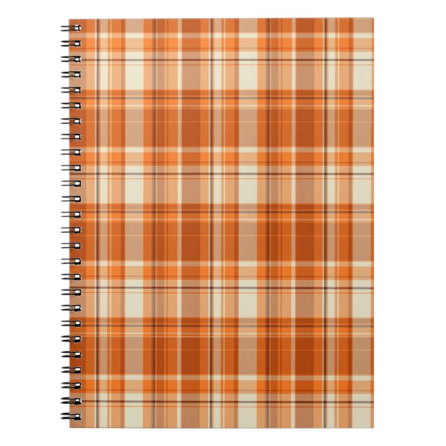 Orange plaid spiral notebook (Front)