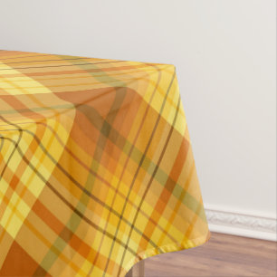 Orange Plaid Tablecloth