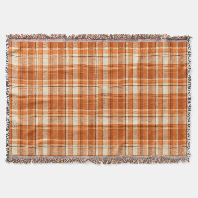 Orange plaid throw blanket (Front)