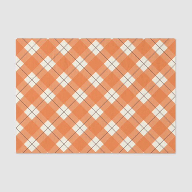 Orange Plaid Tissue Paper (Front)
