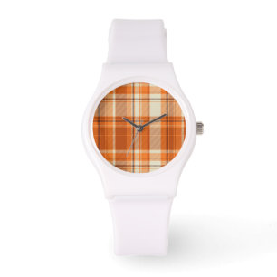 Orange plaid watch